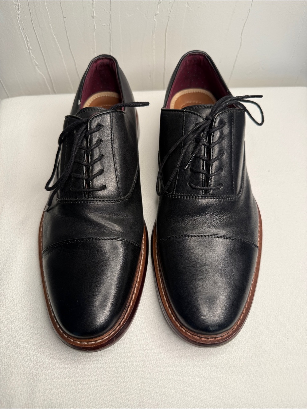 Aston Grey Collection Kindu Cap Toe Oxford 
Mens Black Leather Shoes